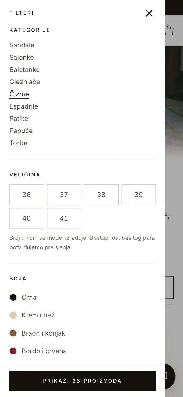 Solo: filteri po modelu, broju i boji