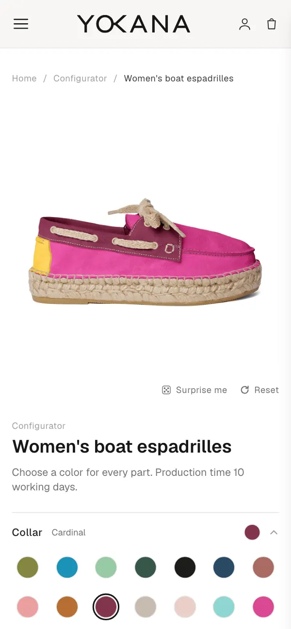 Yokana: espadrila po izboru kupca