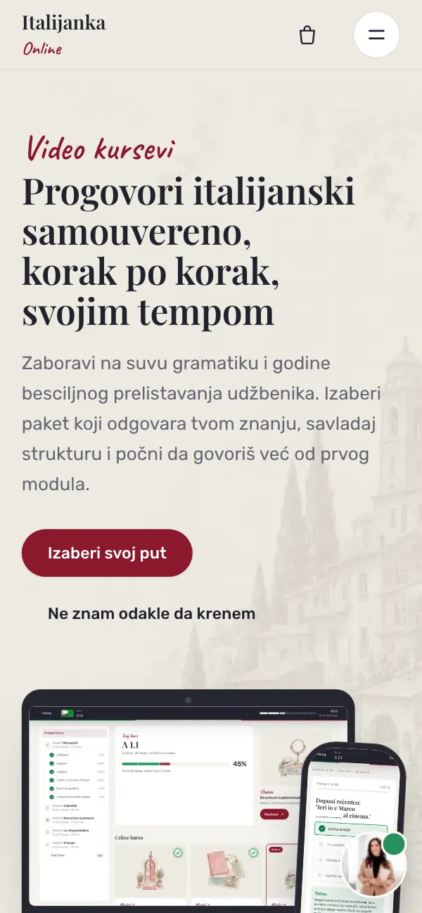 Prodavnica Italijanka online, strana: kursevi