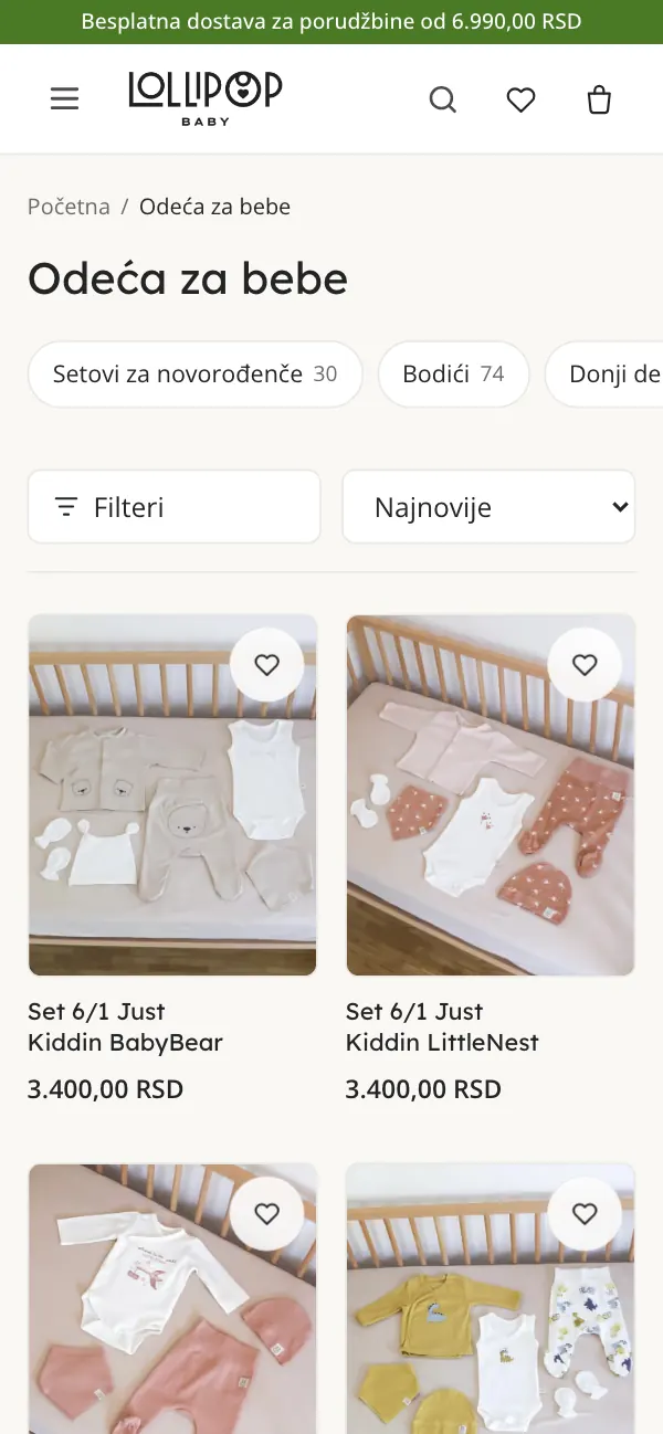 Prodavnica Lollipop Baby, strana: kategorija