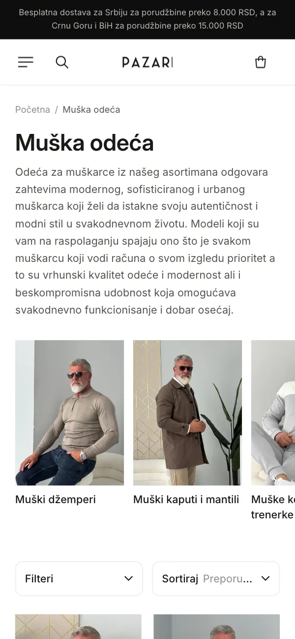 Prodavnica Pazari, strana: kategorija
