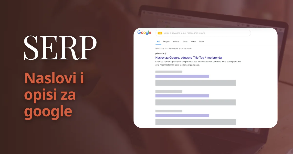 Title tag i meta description naslovna